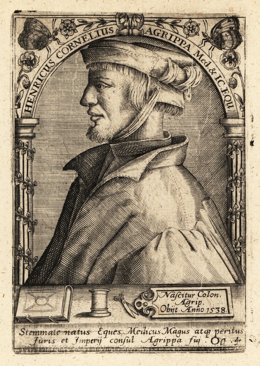Heinrich Cornelius Agrippa von Nettesheim, německý polyhistor. od Theodore de Bry