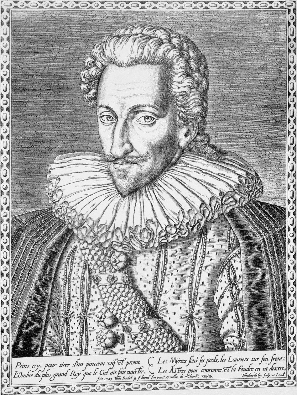 Henri IV Francie jako král Navarre, 1589 od Theodore de Bry