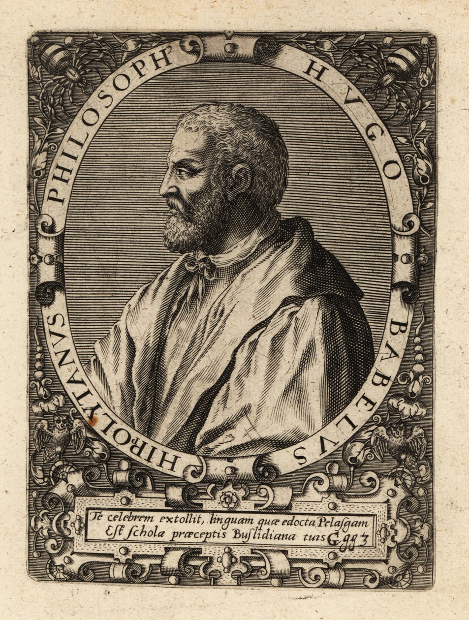 Hugues Babet, francouzský filozof. od Theodore de Bry