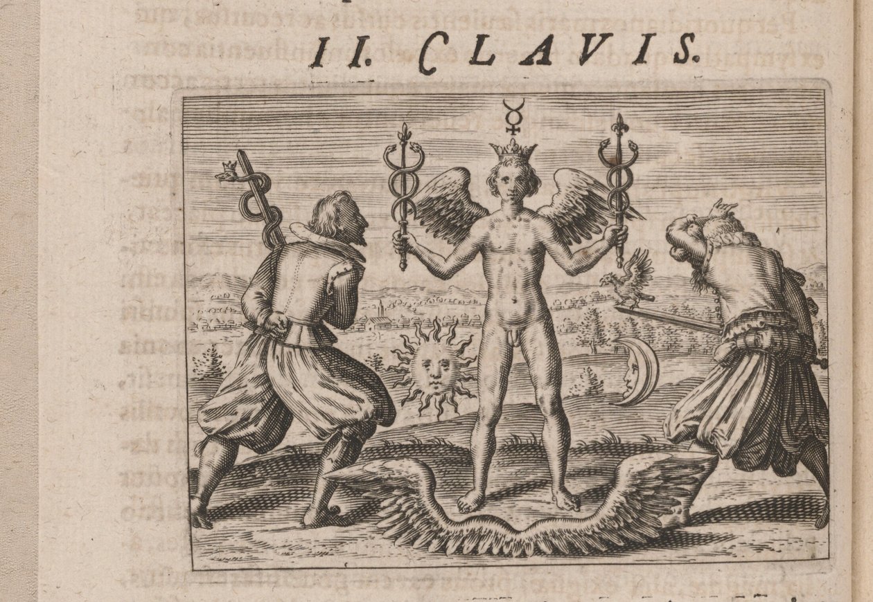 Ilustrace pro Tripus Avrevs, tedy tři pojednání vybraných chemiků.., 1618 od Theodore de Bry