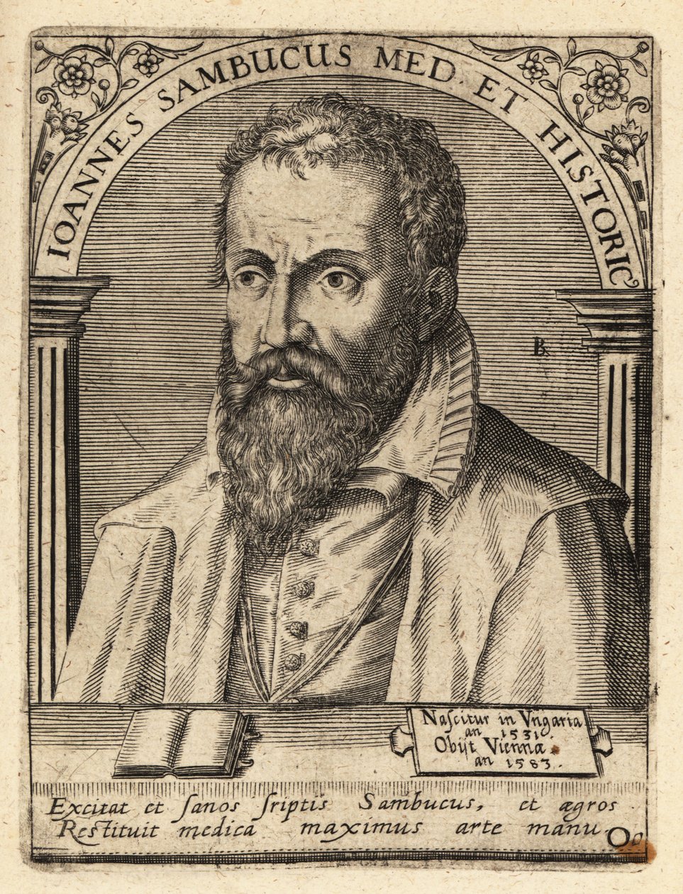 János Zsamboky, maďarský humanistický učenec od Theodore de Bry