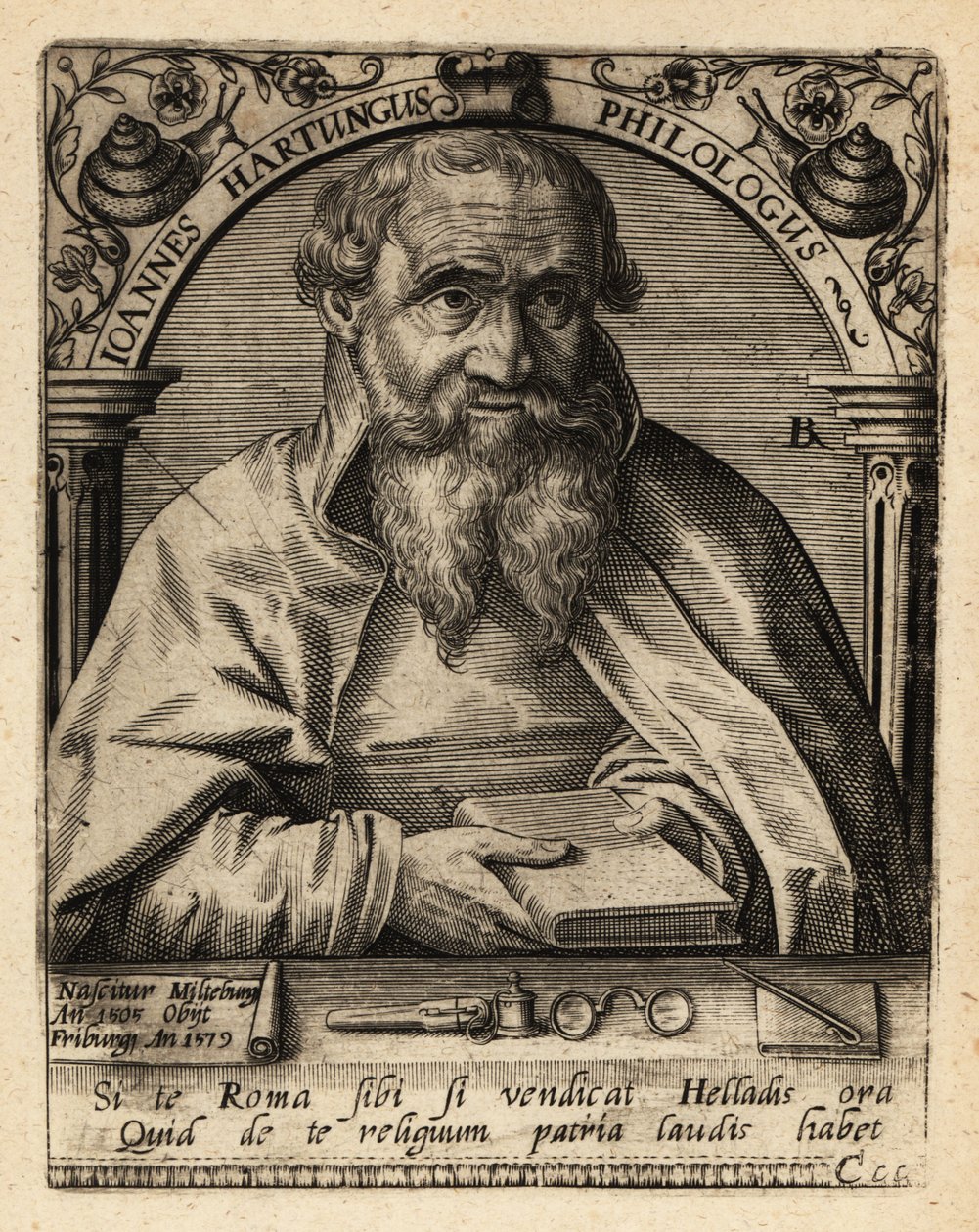 Johannes Hartung, německý graecista a hebraista od Theodore de Bry