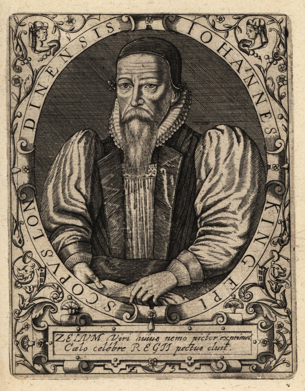 John King, zemřel 1621, biskup londýnský. od Theodore de Bry
