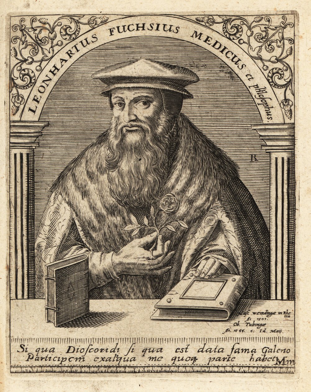 Leonhart Fuchs, německý lékař a botanik 1501-1566. od Theodore de Bry