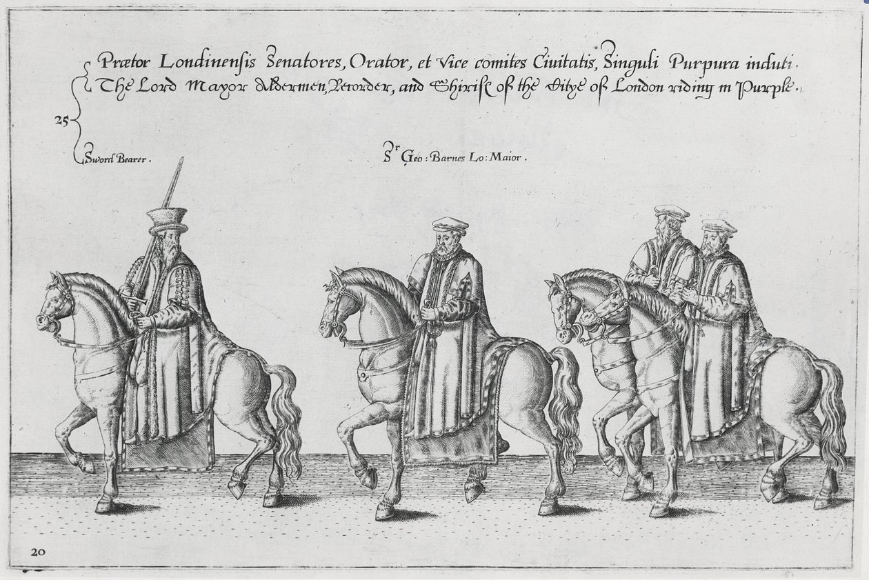 Lord starosta a radní v pohřebním průvodu sira Philipa Sidneyho na cestě do katedrály svatého Pavla, 1587 od Theodore de Bry