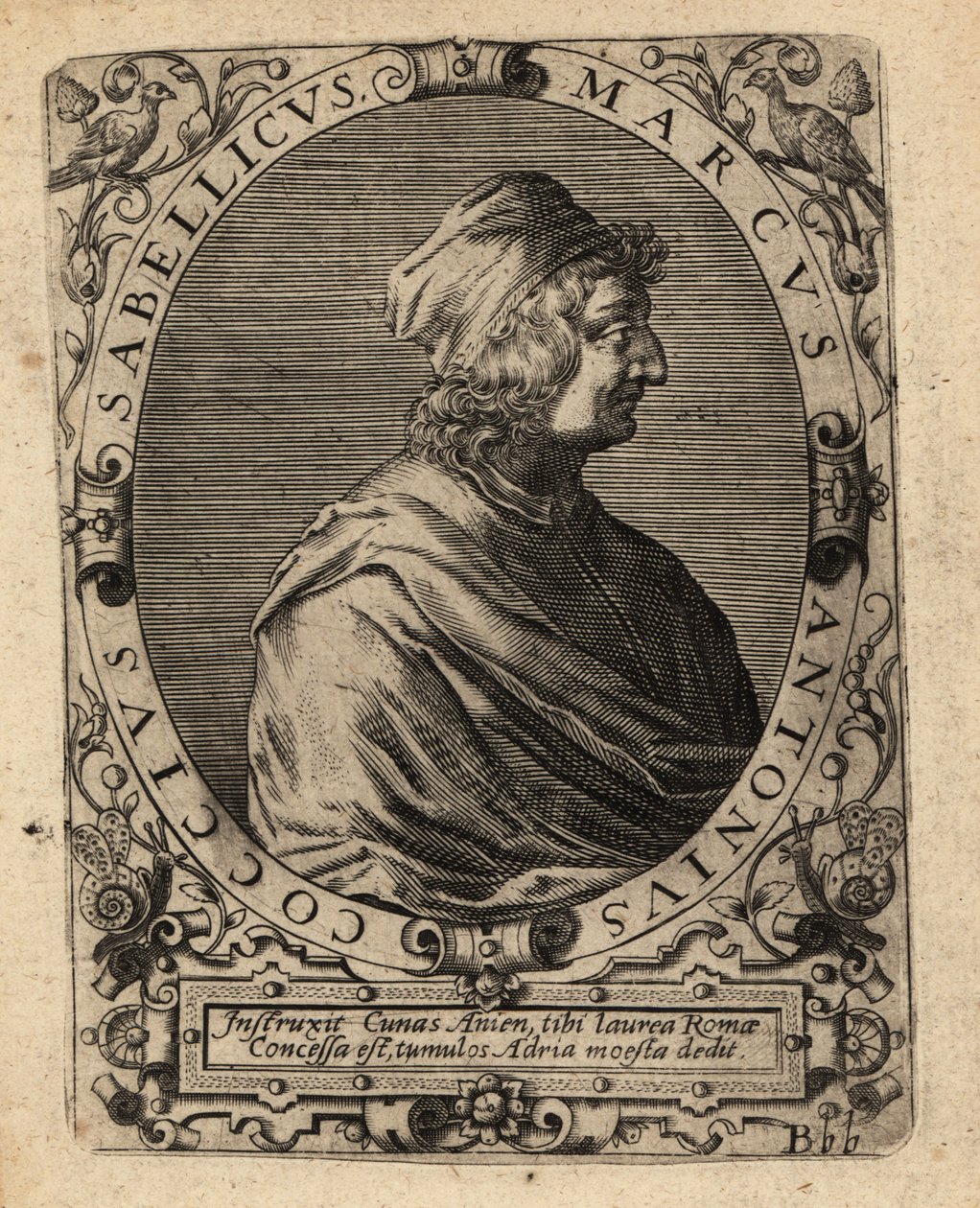 Marcus Antonius Coccius Sabellicus, italský učenec. od Theodore de Bry