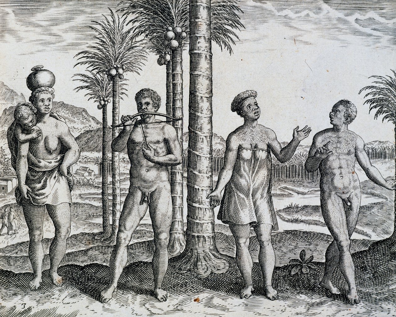 Původní Etiopie, z díla India Orientalis rytina Theodora de Bry (1528-1598), Afrika od Theodore de Bry