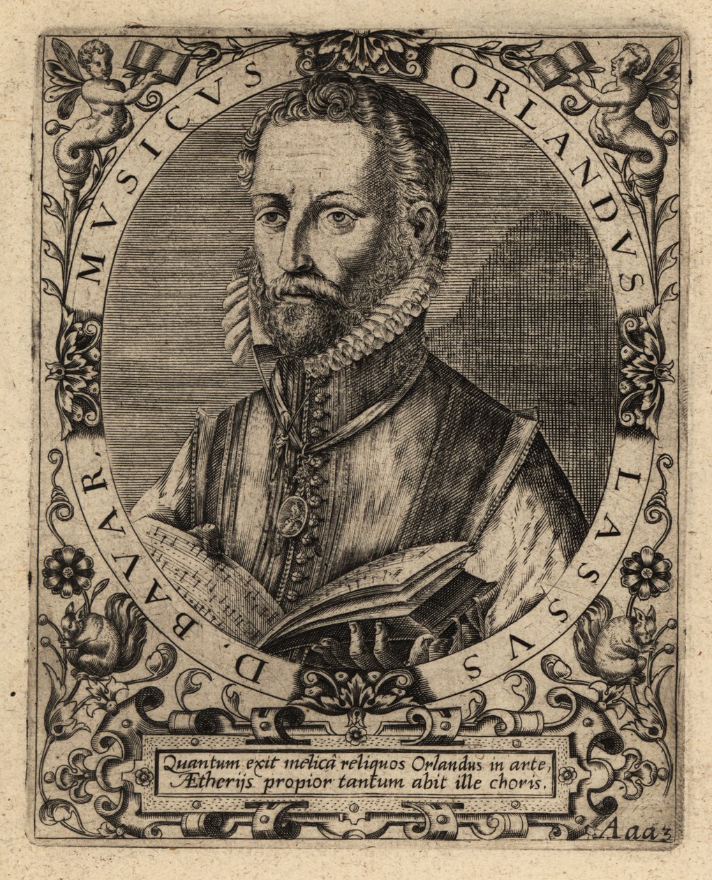 Orlande de Lassus , polyfonní skladatel. od Theodore de Bry