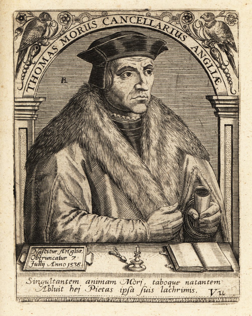 Sir Thomas More , anglický právník. od Theodore de Bry