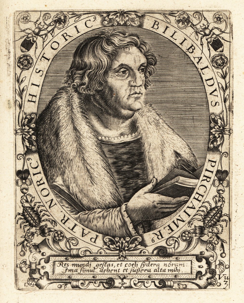 Willibald Pirckheimer , německý právník. od Theodore de Bry