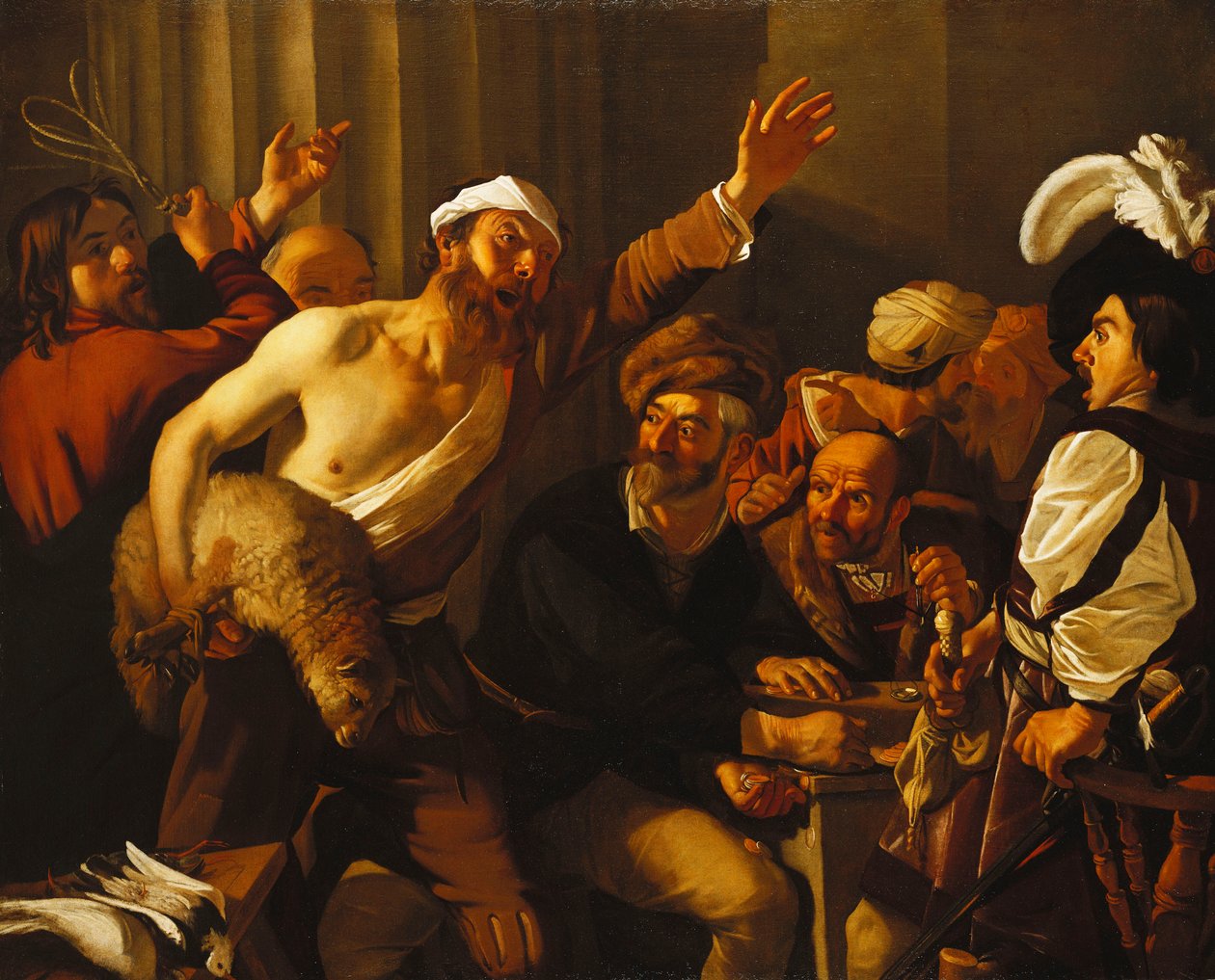 Kristus vyhání směnárníky z chrámu, 1621 od Theodore van Baburen