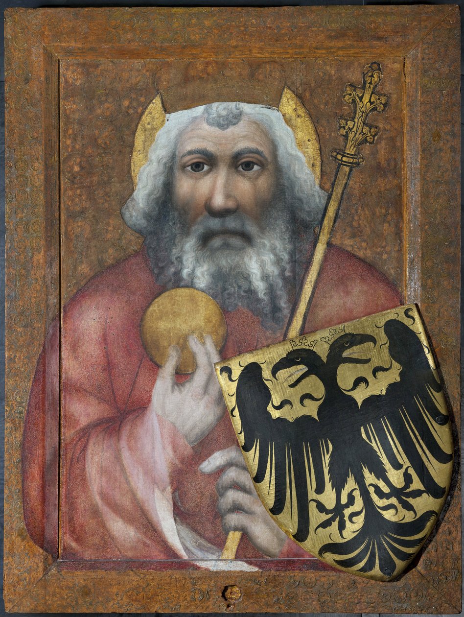 Karel Veliký - Karel Veliký, král Franků - Theodorich Pražský (činný cca 1360-1380). Tempera na panelu od Theodoricus of Prague