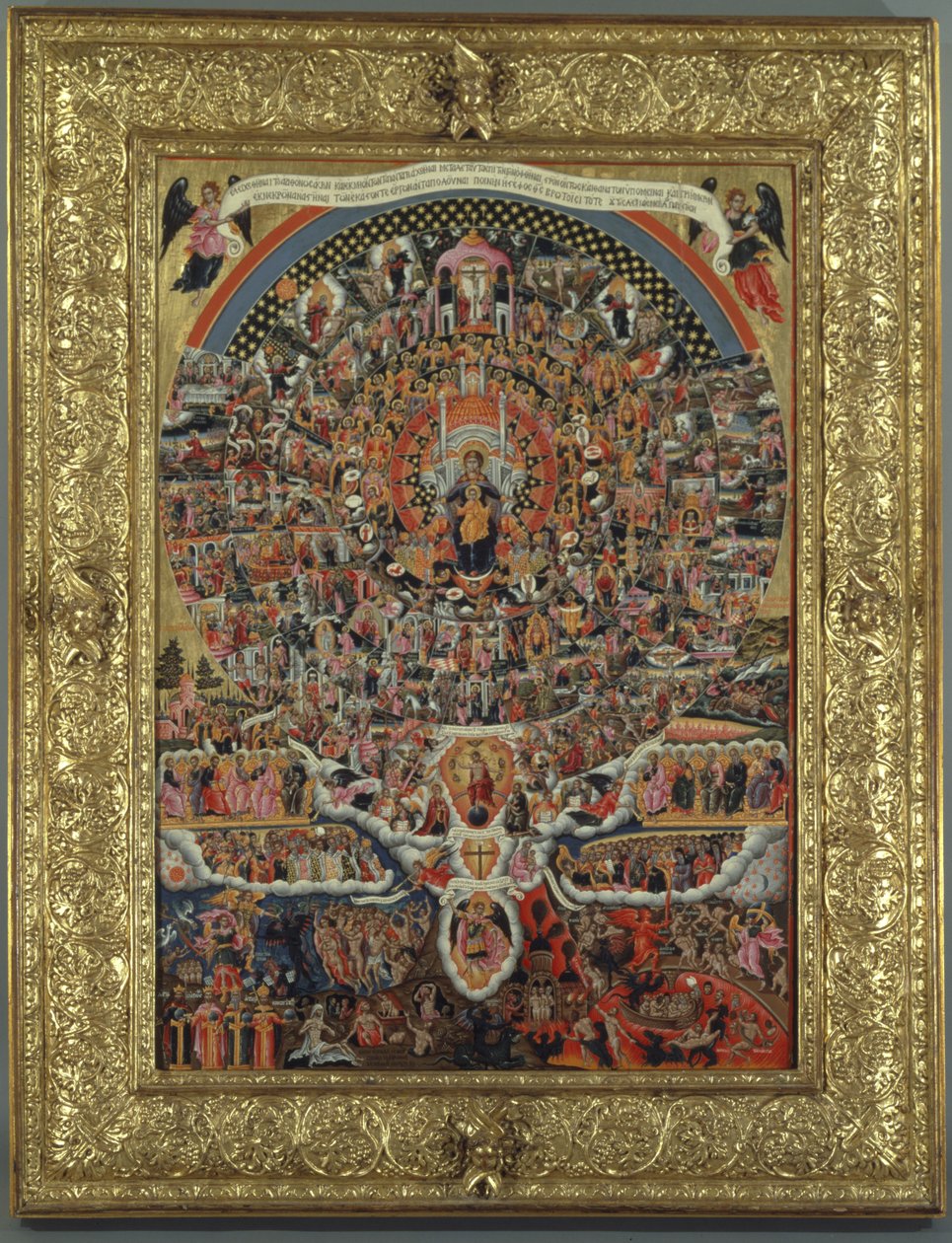 Hymnus of the Virgin (vaječná tempera a plátkové zlato na panelu) (podrobnosti viz 258110) od Theodoros Pulakis