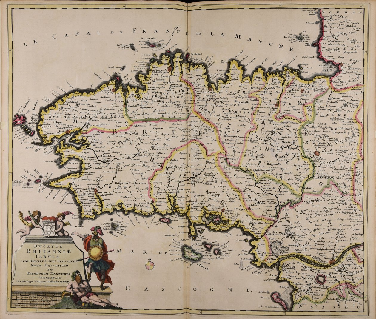 Ducatus Britanniae tabula cum omnibus suis provinciis nova descriptio od Theodorus Danckerts