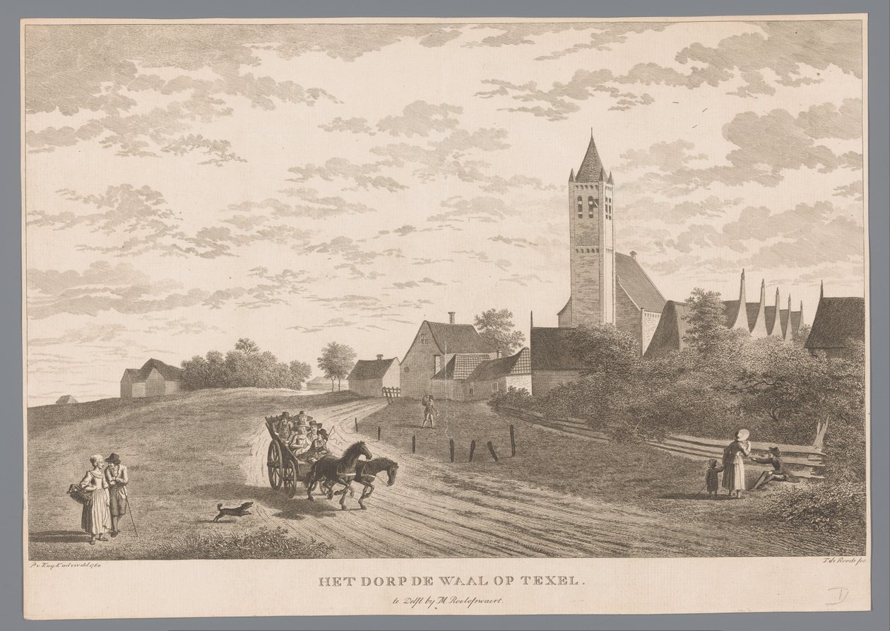 Pohled na vesnici De Waal v Texelu Vesnice De Waal na Texelu (název na objektu) od Theodorus de Roode