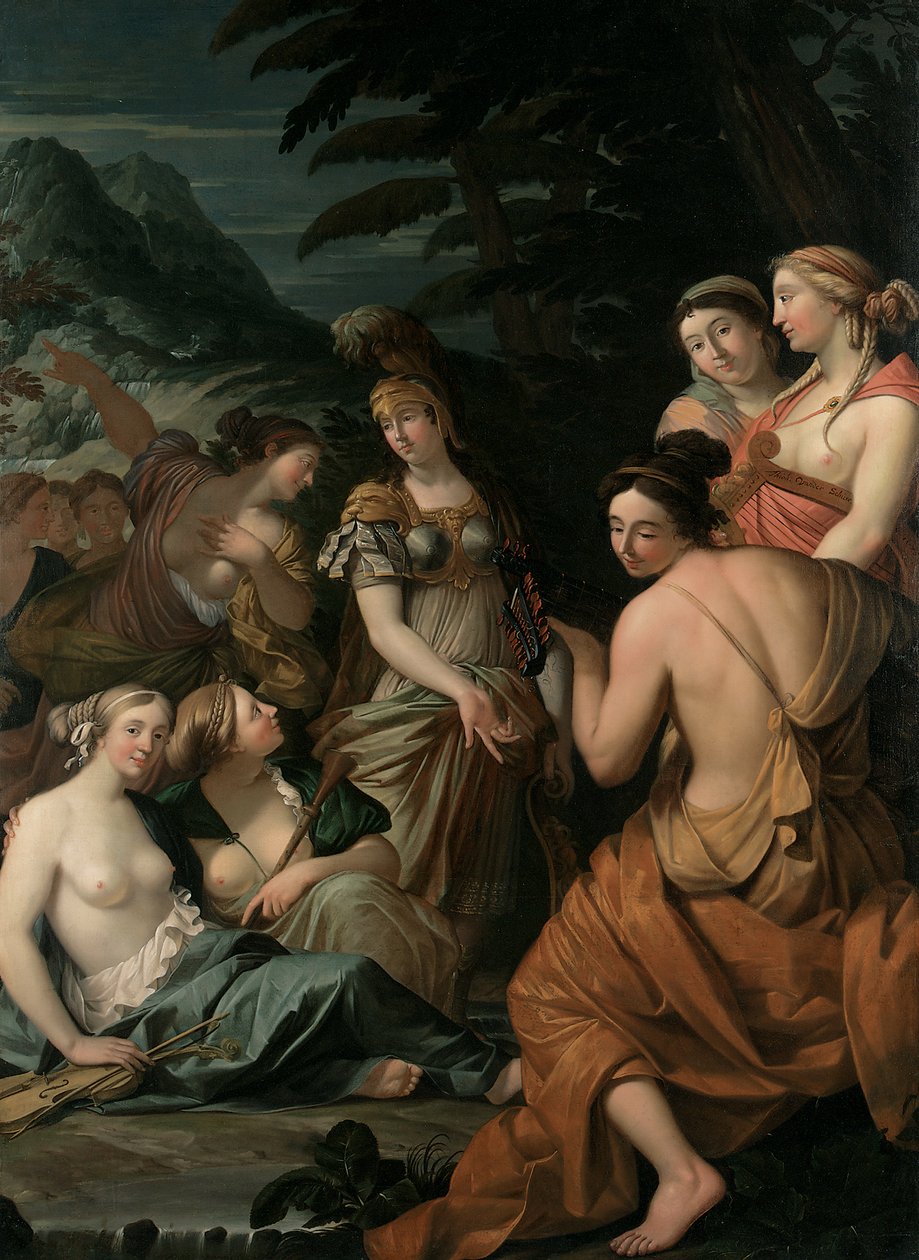 Minerva a múzy na hoře Helicon, 1675 od Theodorus van der Schuer