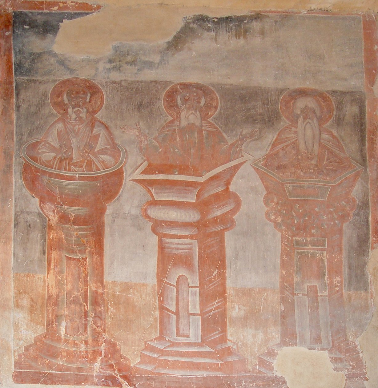 Svatí Simeon Stylites starší, Simeon Stylites mladší a Alypius Stylite, 1378 od Theophanes the Greek