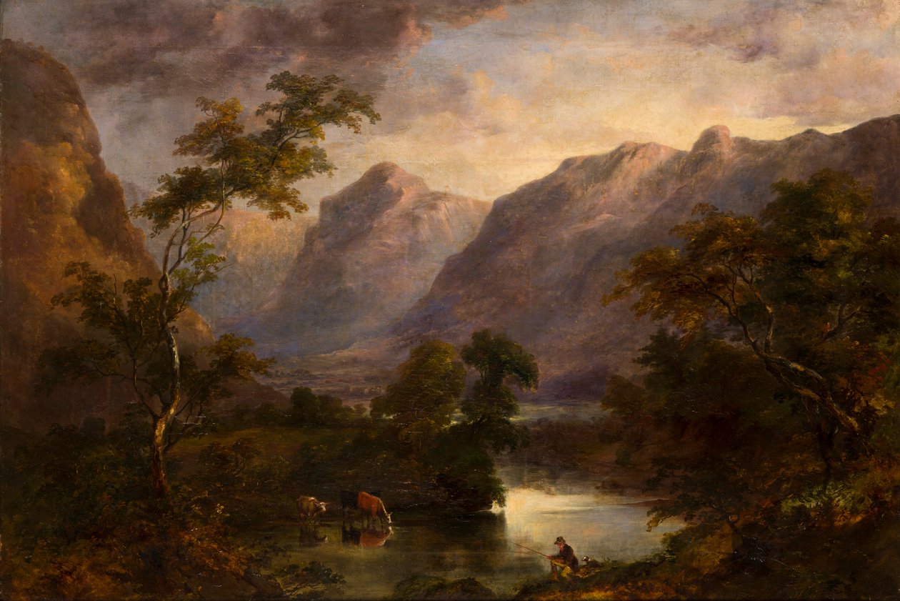 Pohled na Langdale, kolem 1827-90 (olej na plátně) od Theophil Lindsey Aspland