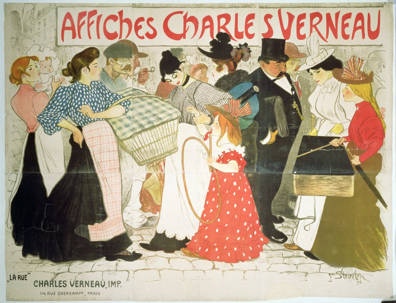 "Ulice", plakát pro tiskárnu Charles Verneau, 1896 od Théophile Alexandre Steinlen