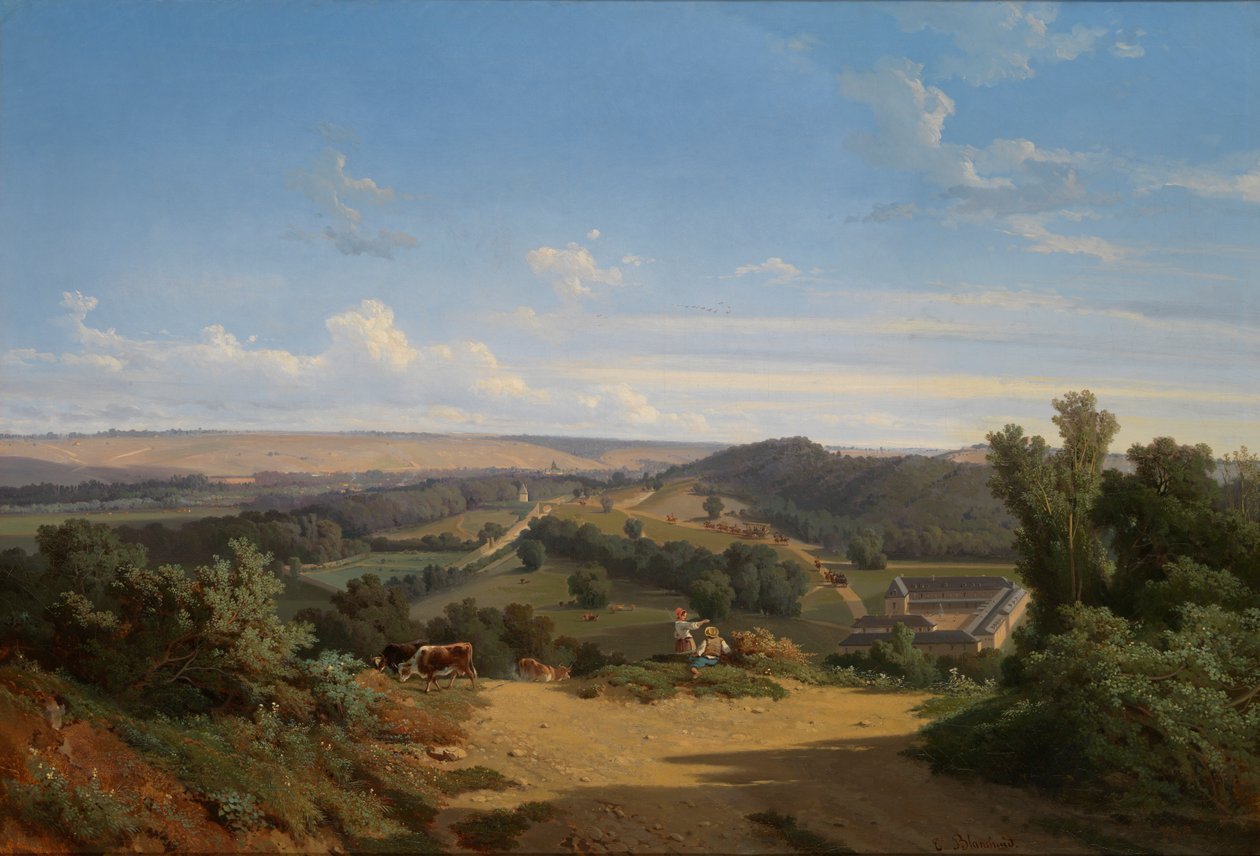 Příjezd do nového parku, Chateau dEu, 1846 od Theophile Blanchard
