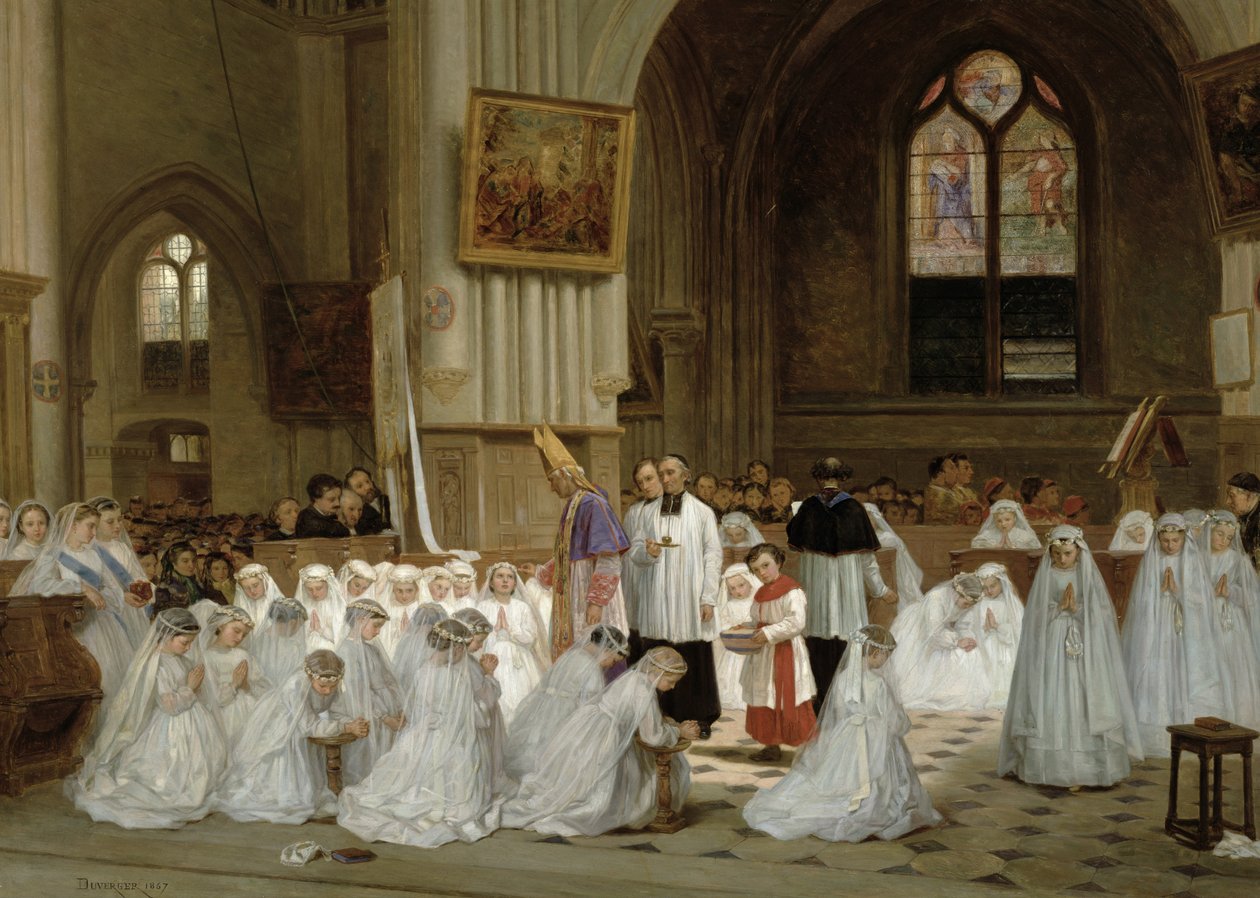 První přijímání, 1867 od Theophile Emmanuel Duverger