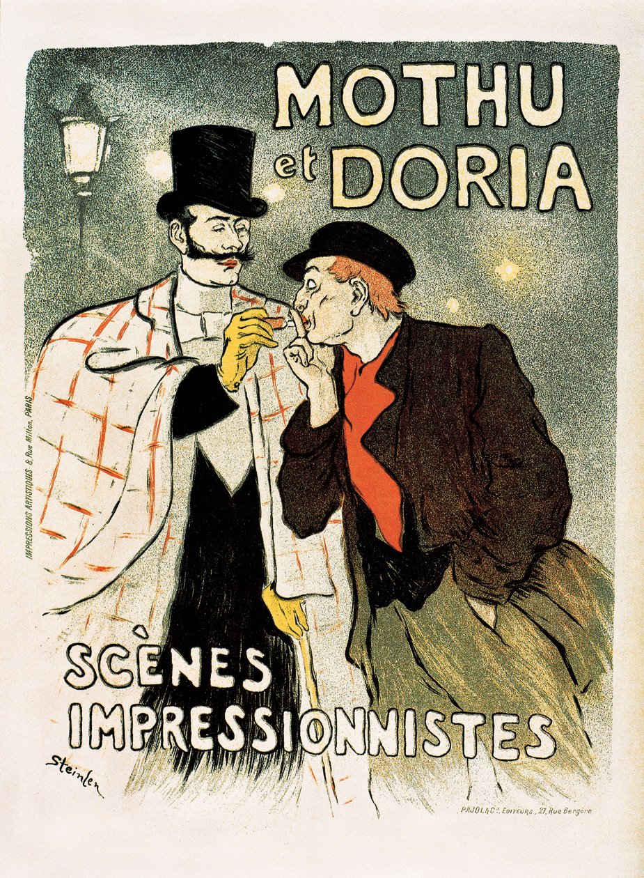 Reklamní plakát pro zpěváky Mothu & Doria od Théophile Alexandre Steinlen