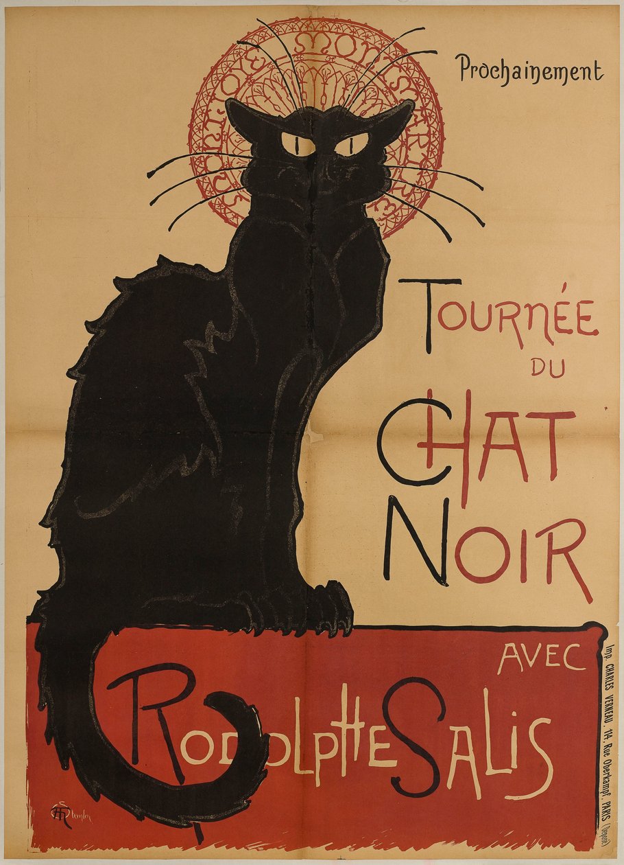 Reklamní plakát turné Cabaret du Chat Noir od Théophile Alexandre Steinlen