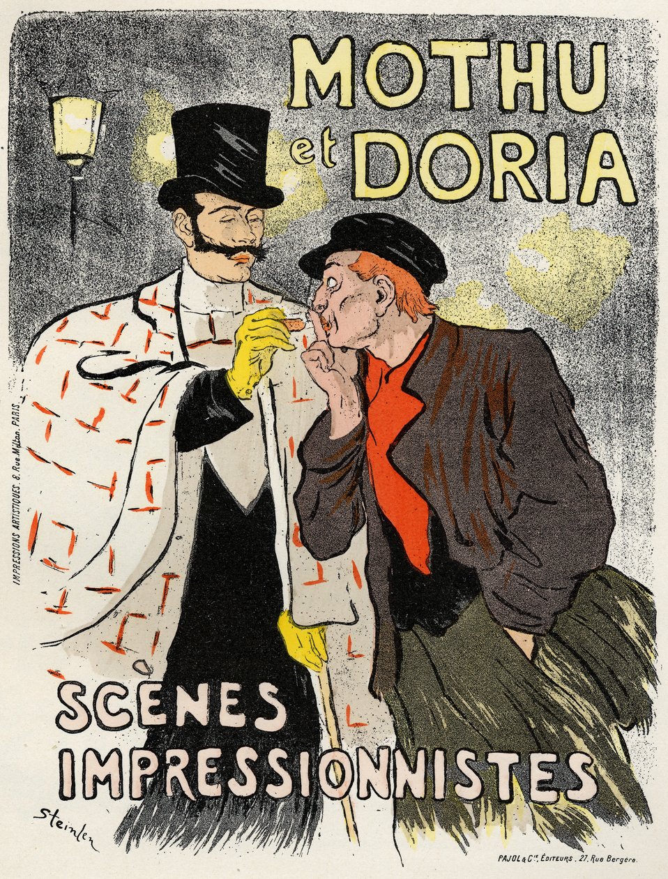 Umění. Zábava. Zpěvákova ústa a Doria. Plakát od Steinlen, Francie od Théophile Alexandre Steinlen
