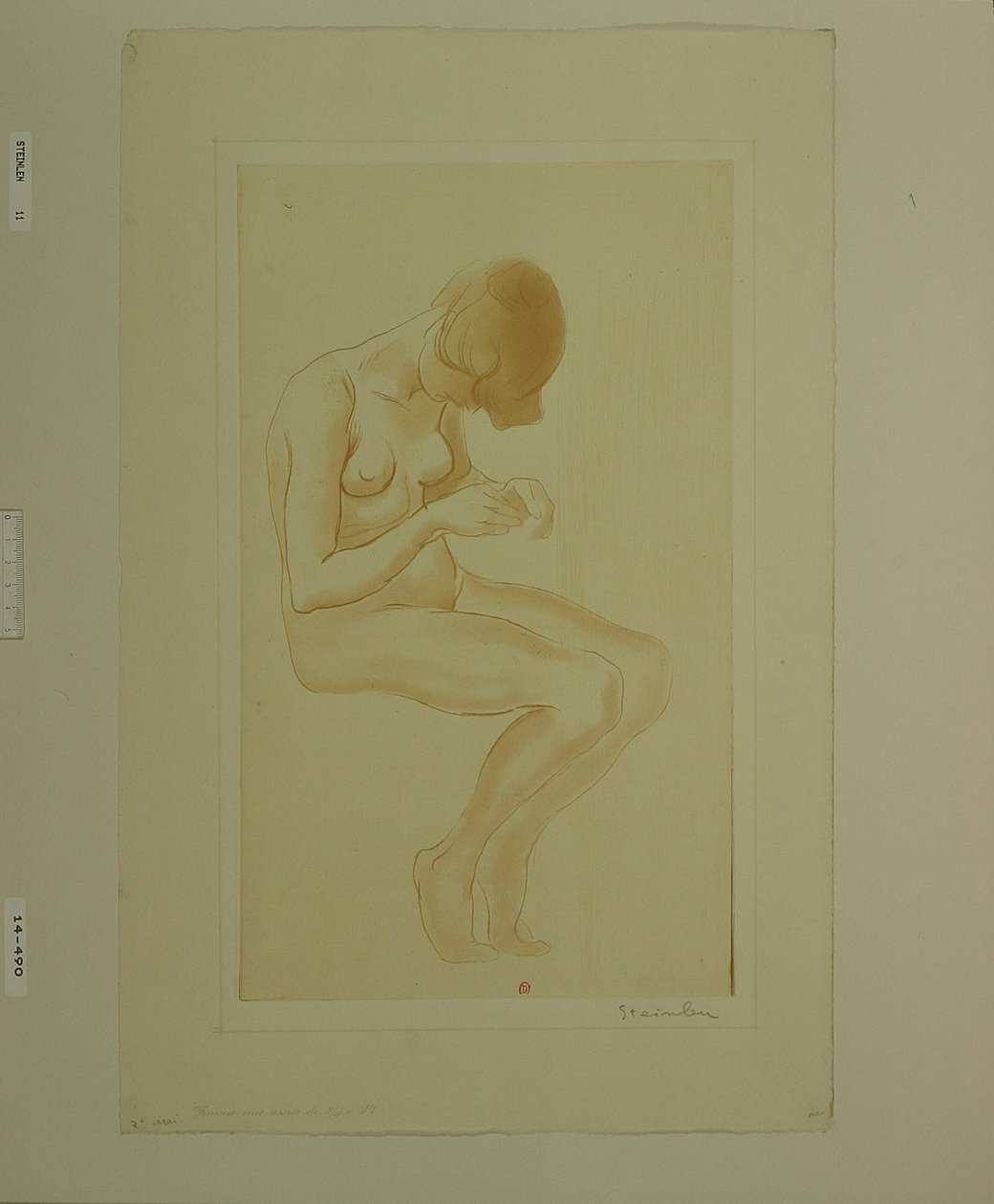 [Žena si lakuje nehty (6. velký akt)] od Théophile Alexandre Steinlen