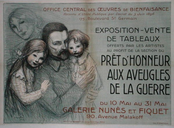 Plakát propagující prodej umění na pomoc oslepeným vojákům od Théophile Alexandre Steinlen