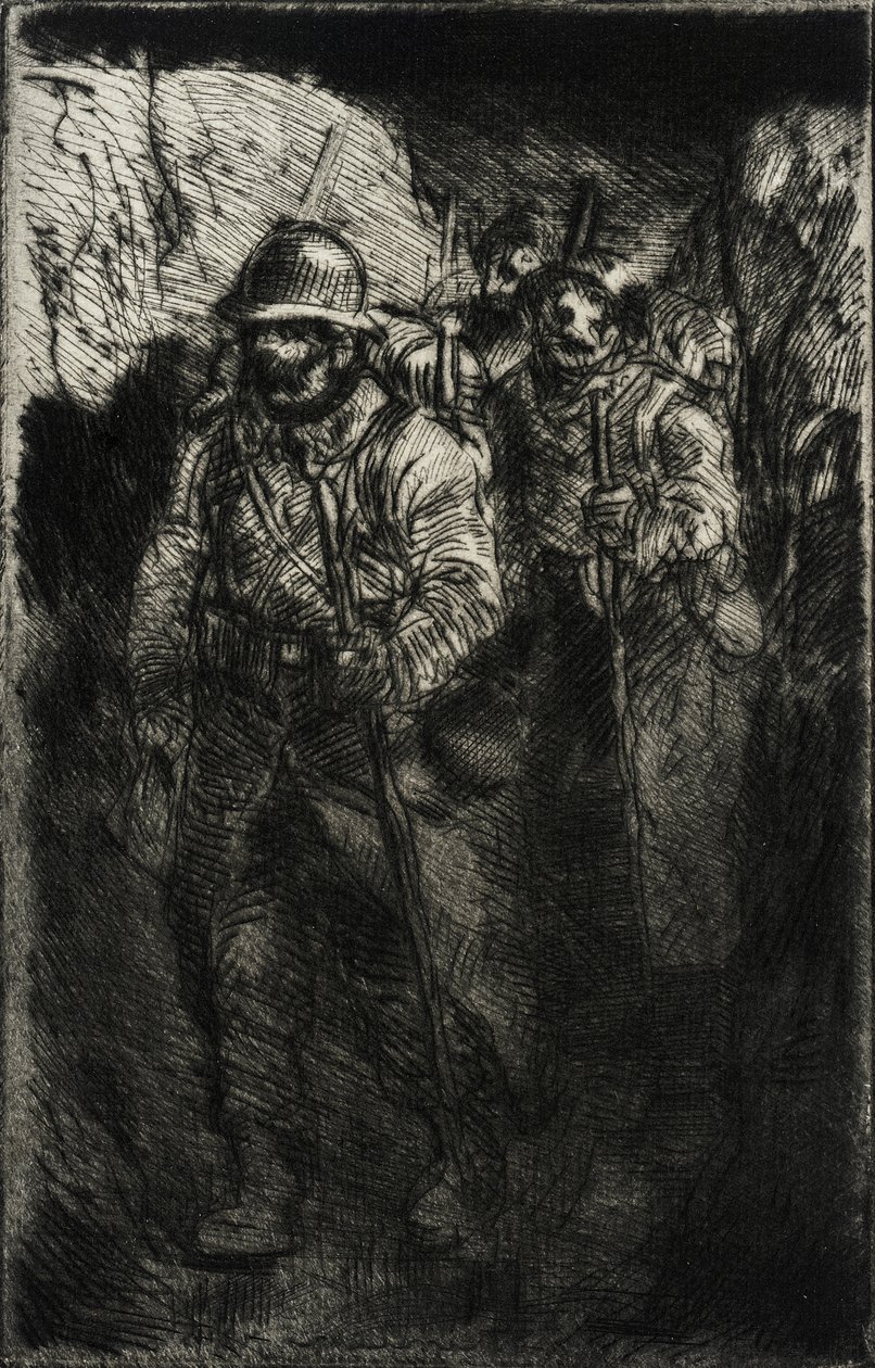 Kráčející vojáci od Théophile Alexandre Steinlen