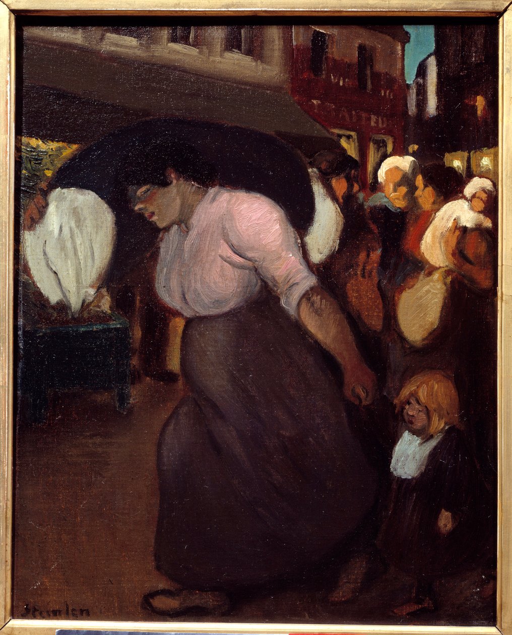 Pračka. Obraz Theophile Alexandre Steinlen (1859 - 1923), 20. stol. Olej na plátně. Vernon, Musee Poulain od Théophile Alexandre Steinlen
