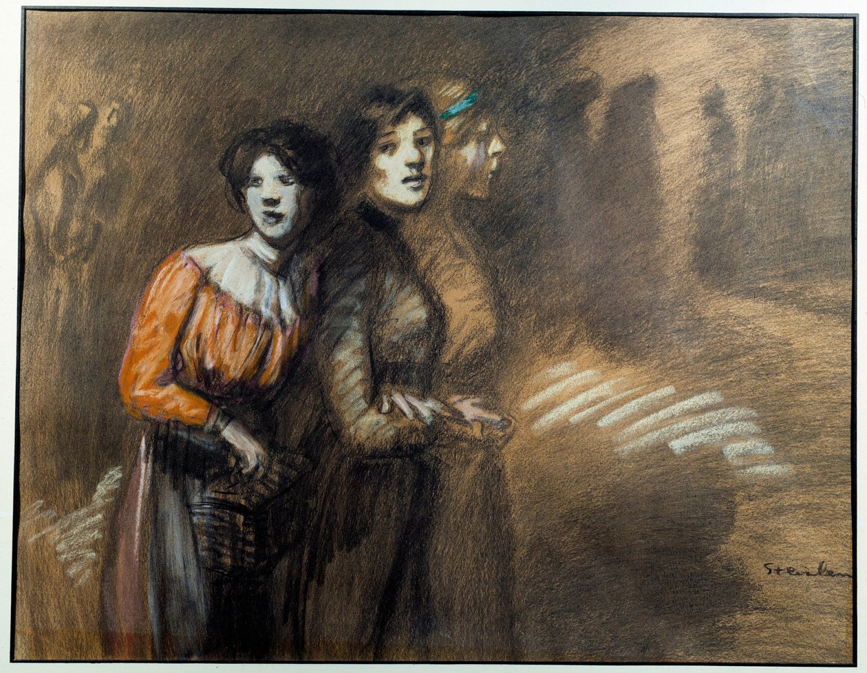 Tři drobky. Obraz Theophile Alexandre Steinlen (1859-1923), 20. století. Vernon, Musee Poulain od Théophile Alexandre Steinlen