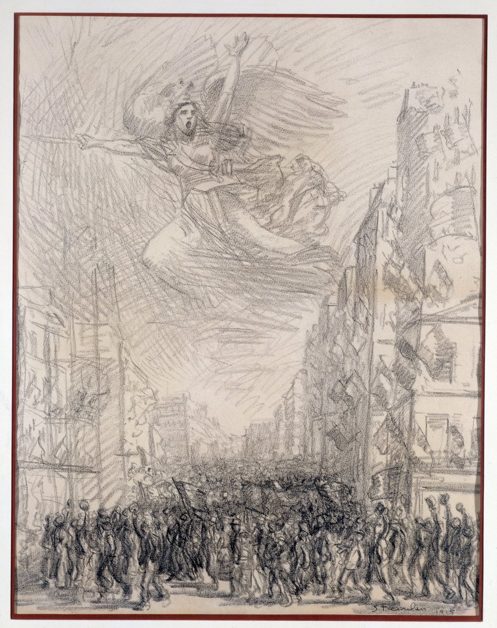 Vítězství nebo alegorie Marseillaise. Kresba Theophile Alexandre Steinlen (1859-1923) 1915 Paříž. B.N. od Théophile Alexandre Steinlen