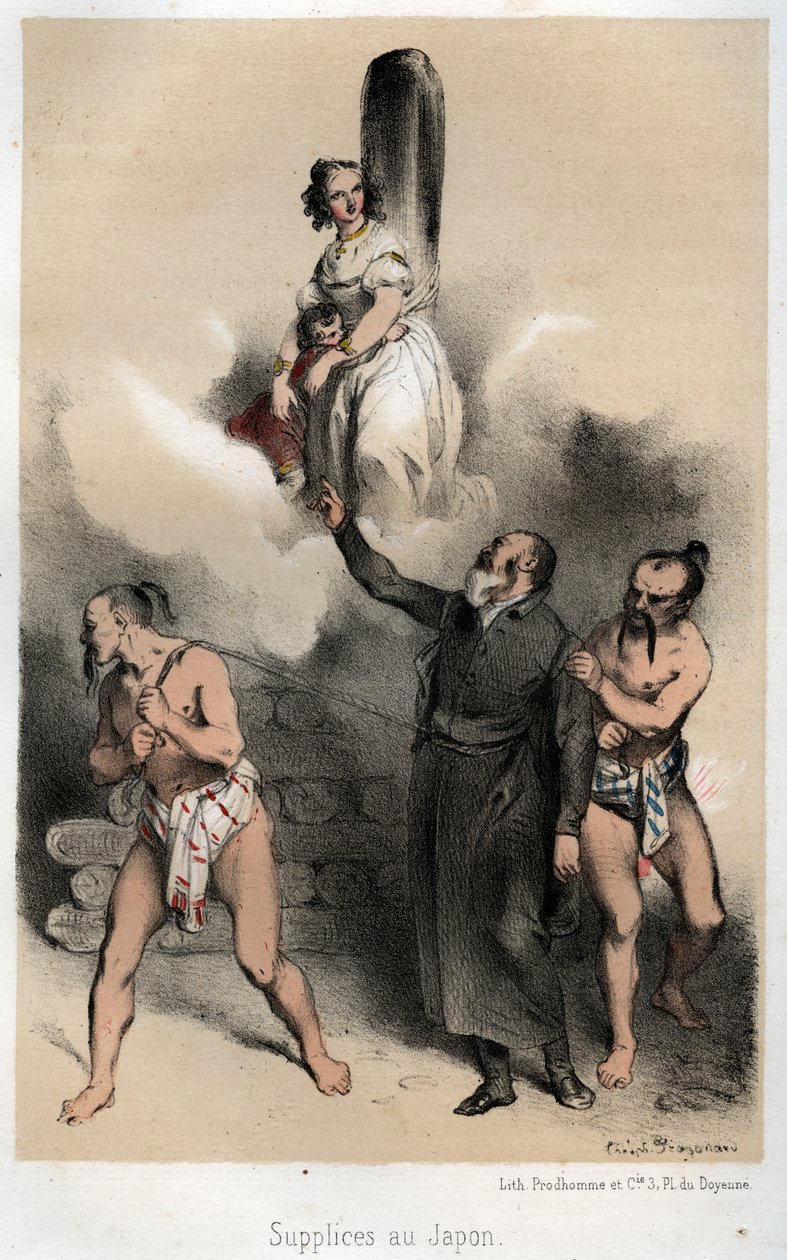 Sebastien Kimura kráčí ke svému kůlu, 1845 od Theophile Evariste Fragonard