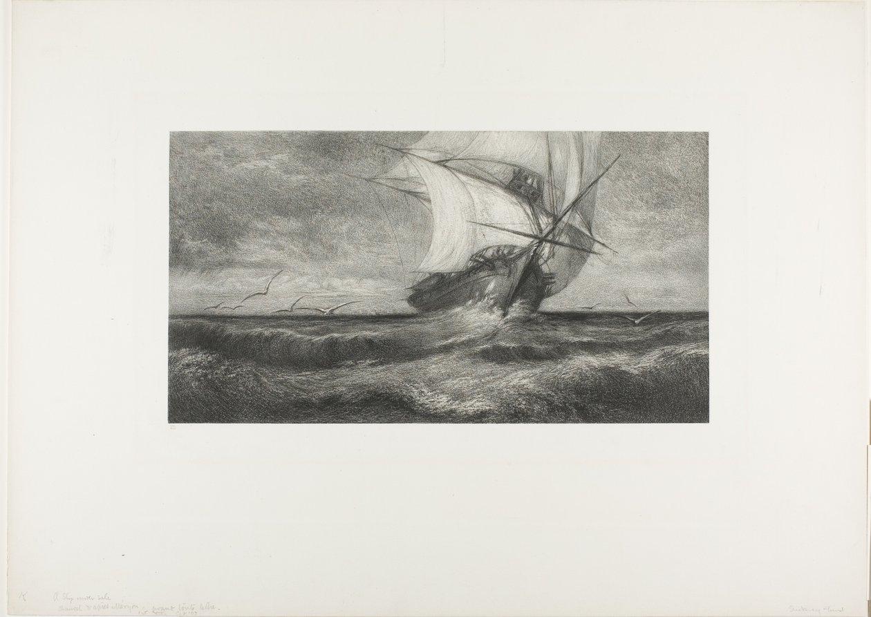 Přízračná loď od Theophile Narcisse Chauvel
