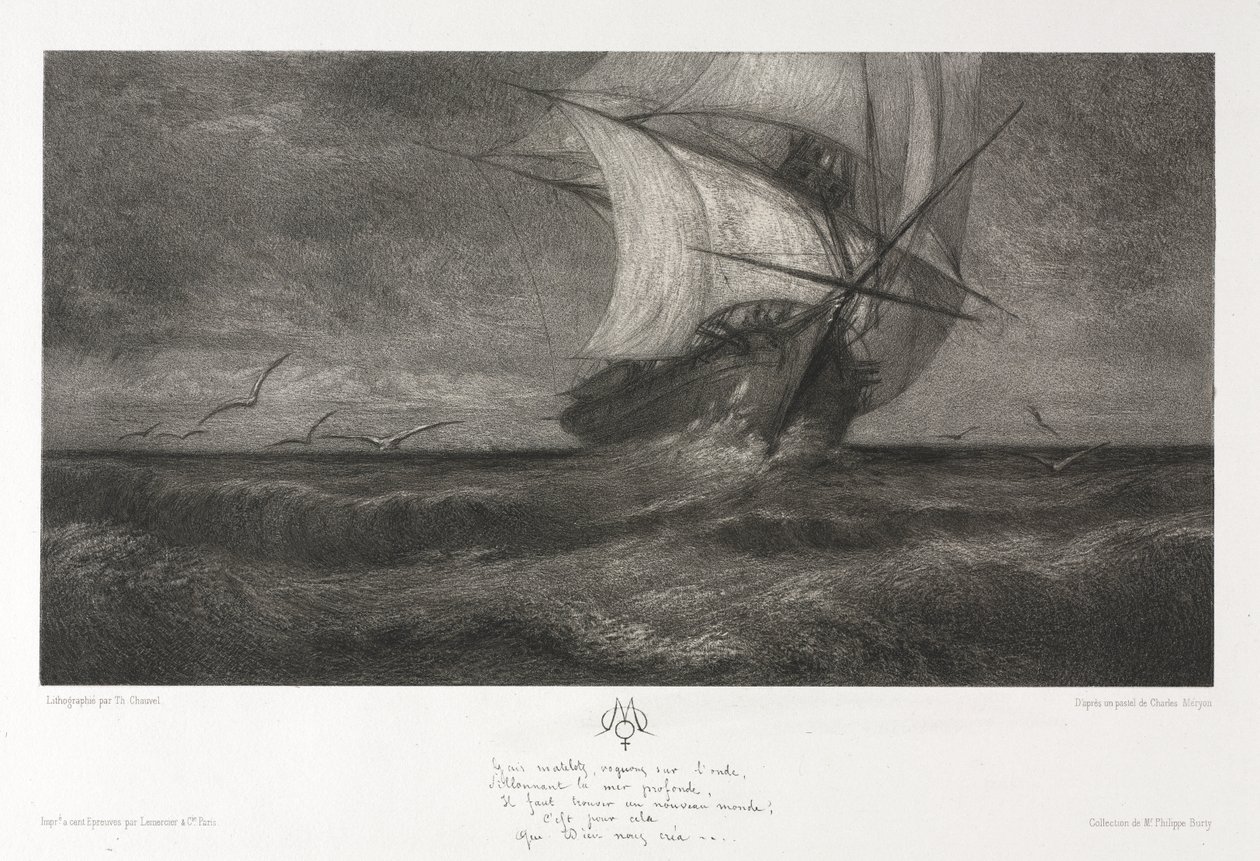 Přízračná loď aneb Na vlnách od Theophile Narcisse Chauvel