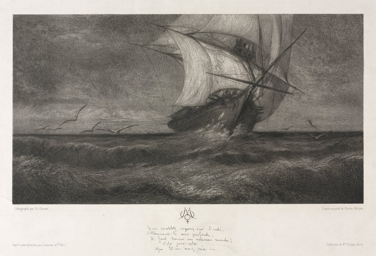 Přízračná loď aneb Na vlnách od Theophile Narcisse Chauvel