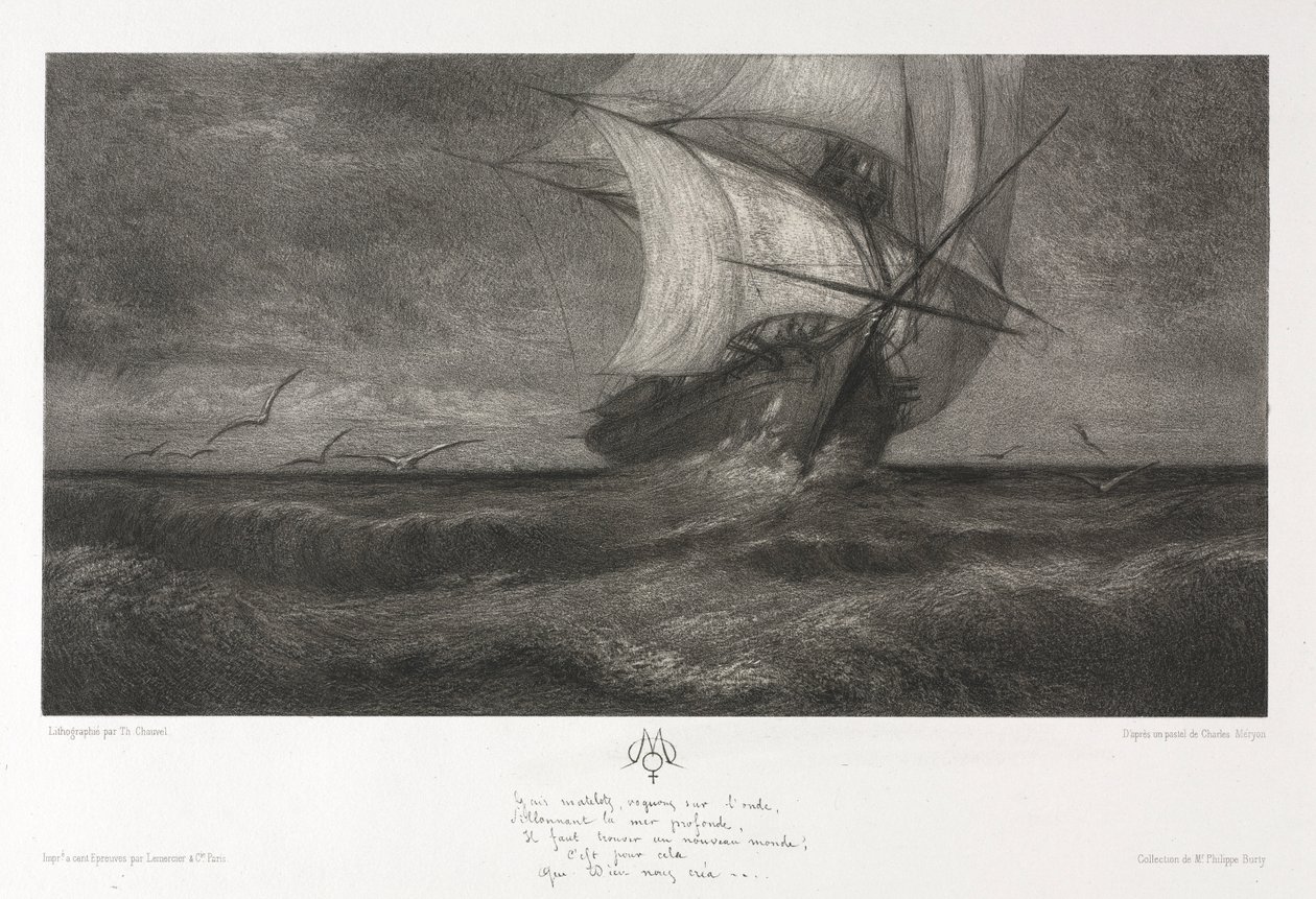 Přízračná loď aneb na vlnách, 1872. od Theophile Narcisse Chauvel