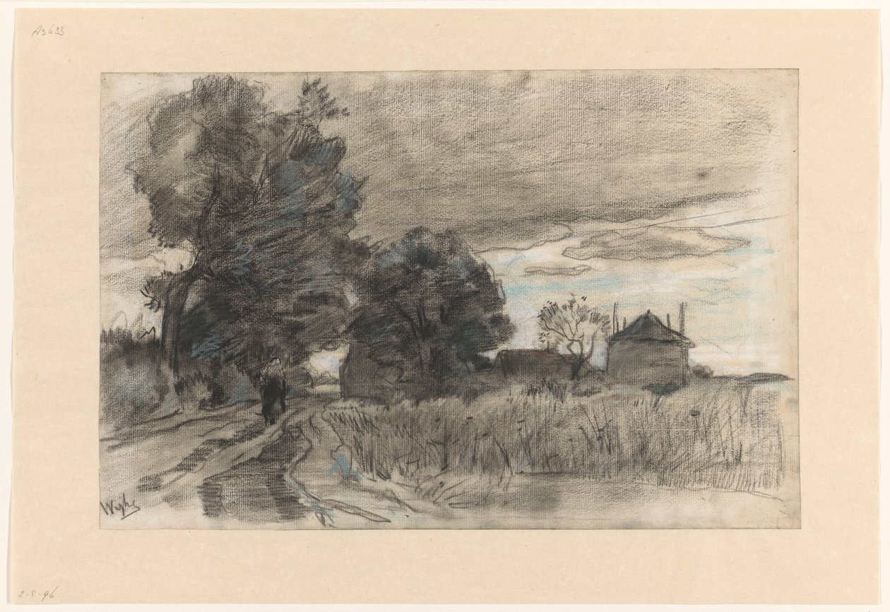 Zandweg ve Wijhe pod těžkým nebem od Theophile de Bock
