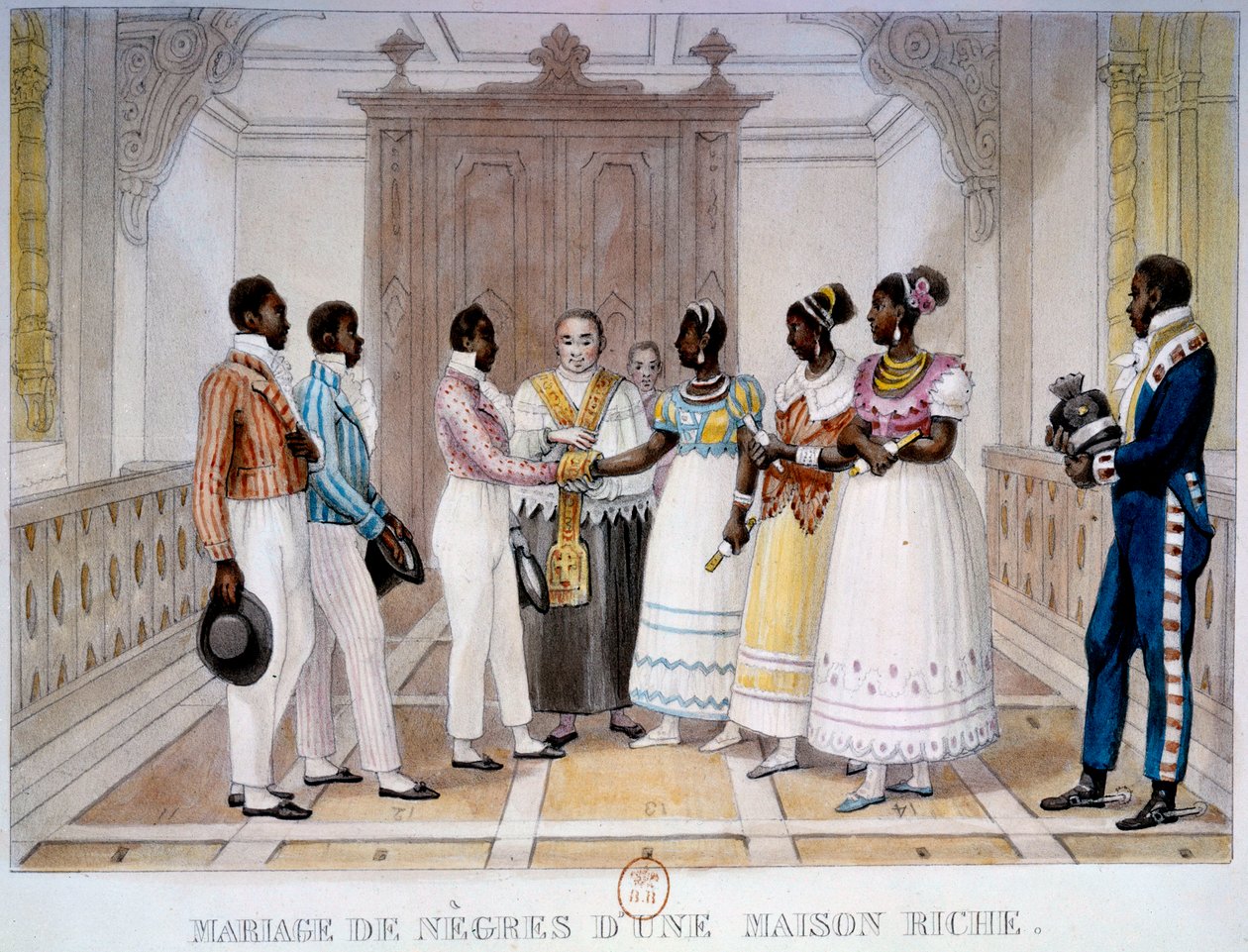 Svatba černochů bohatého domu Litografie od Thierryho Frerese z „“Voyage Picturesque et Historique au Brazil““ od Jeana Baptista Debreta (1768-1848) 1839 Paříž, B.N. od Thierry Frères