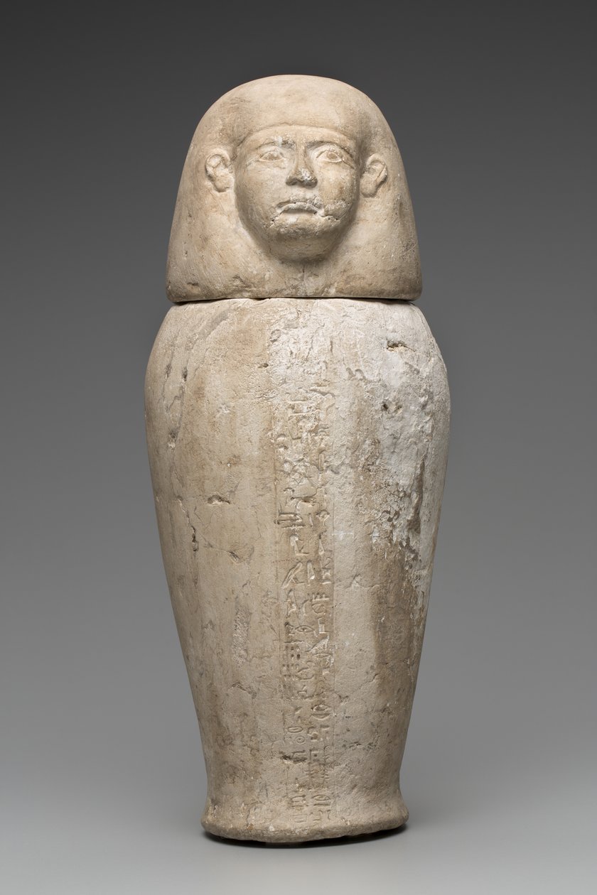 Canopic Jar s hlavou muže (vápenec) od Third Intermediate Period Egyptian