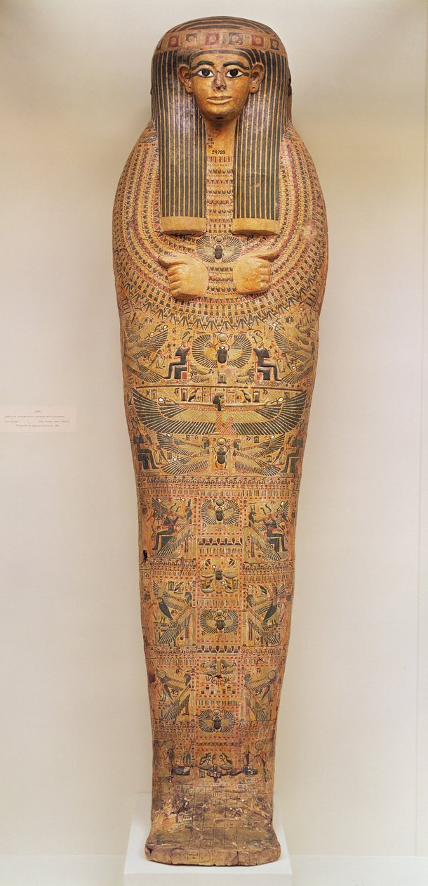 Egyptská rakev nejmenované osoby zdobená rituálními výjevy, cca 1050 př.nl (dřevo) od Third Intermediate Period Egyptian