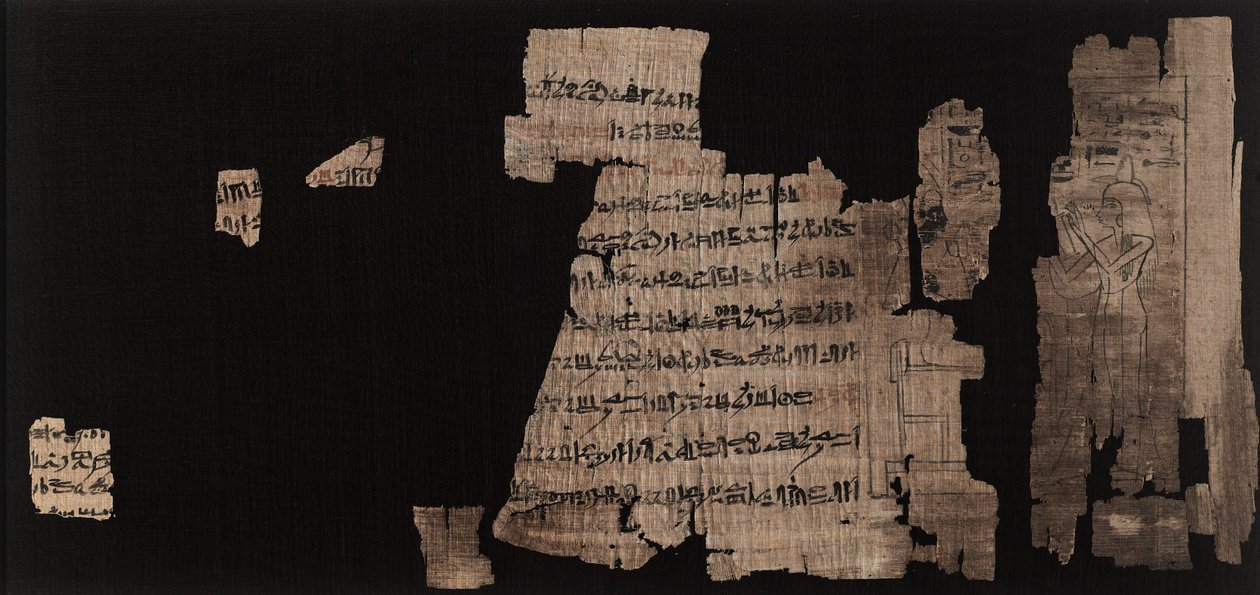 List s hieratickým nápisem o Neskhonsuovi, zpěvákovi velkého boha Amona od Third Intermediate Period Egyptian