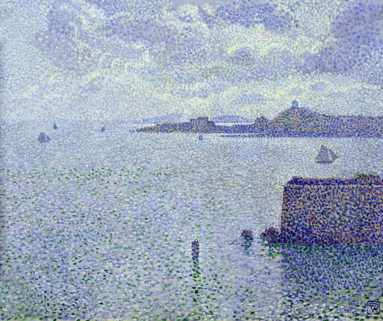 Plachetnice v ústí řeky, c.1892-93 od Théo van Rysselberghe