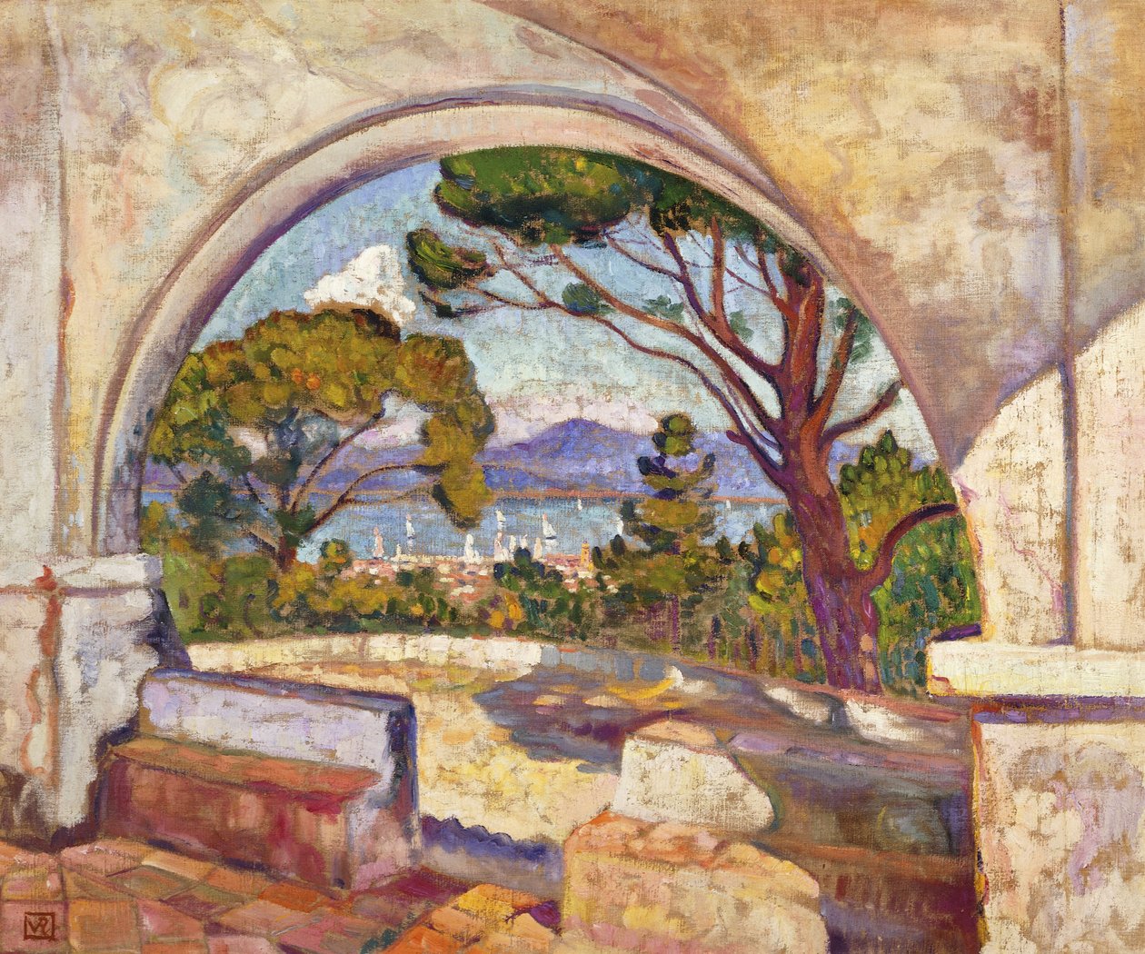 Saint Tropez, Pohled na kapli sv, c.1920 od Théo van Rysselberghe