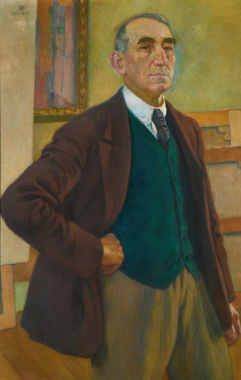 Autoportrét v zelené vestě, 1924. od Théo van Rysselberghe
