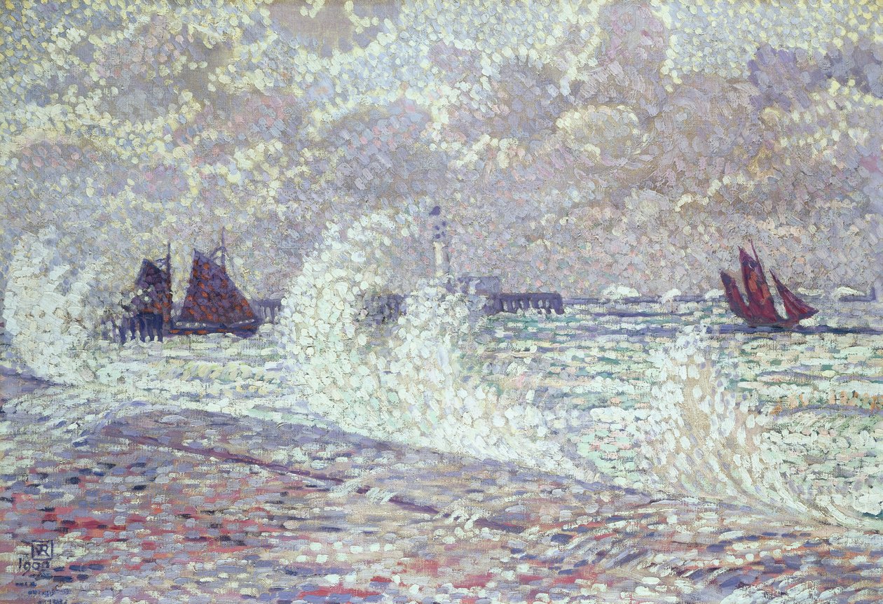 Moře během rovnodennosti, Boulogne-sur-Mer, 1900 od Théo van Rysselberghe