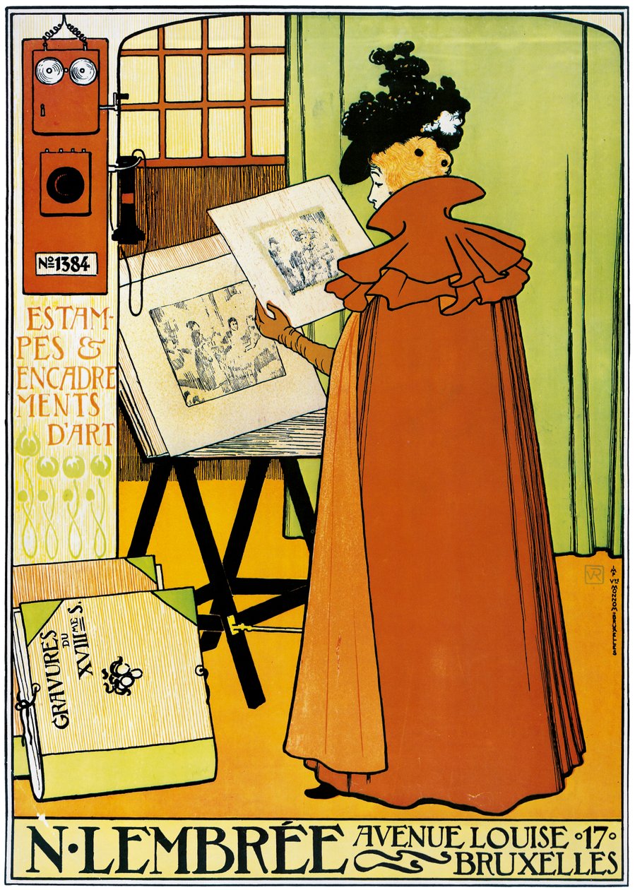 Reklamní plakát pro obchod s uměním Lembree v Bruselu od Théo van Rysselberghe