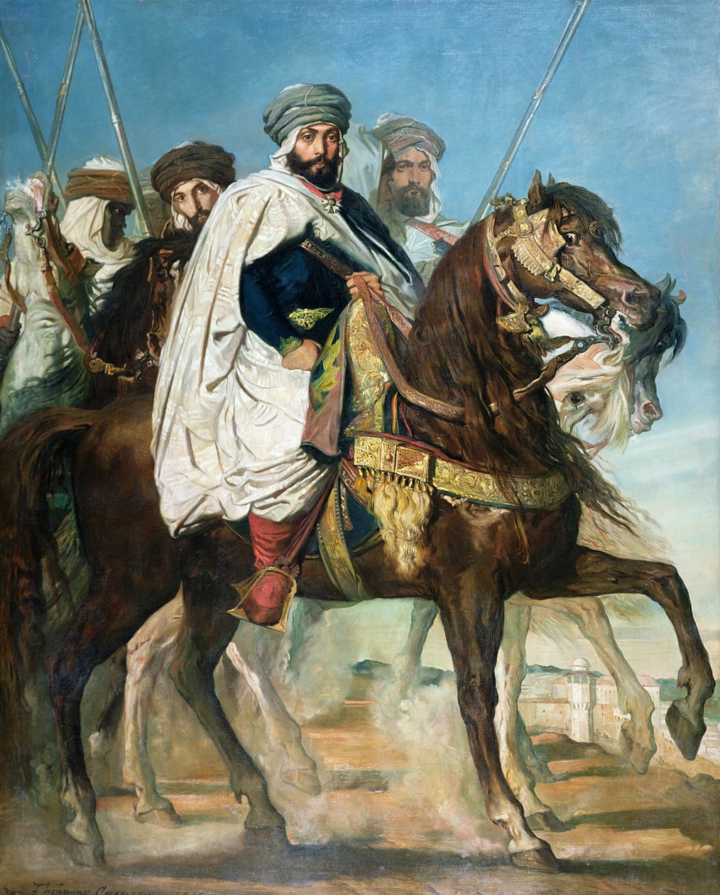 Ali Ben Ahmed, poslední kalif Konstantinův, se svým doprovodem mimo Konstantina, 1845 od Théodore Chassériau